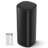 Black Motion Sensor Stainless Steel 13 gallon Trash Can with Ozone Button
