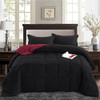 Twin/Twin XL Traditional Microfiber Reversible 3 Piece Comforter Set in Black/Maroon Twin/Twin XL Traditional Microfiber Reversible 3 Piece Comforter Set in Black/Maroon