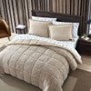 Full/Queen Plush Sherpa Reversible Micro Suede Comforter Set in Beige Full/Queen Plush Sherpa Reversible Micro Suede Comforter Set in Beige