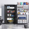 Black Steel Lockable Storage Cabinet Shelving Unit with 4 Adjustable Shelves Black Steel Lockable Storage Cabinet Shelving Unit with 4 Adjustable Shelves