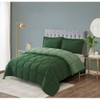 Full/Queen Traditional Microfiber Reversible 3 Piece Comforter Set in Green Full/Queen Traditional Microfiber Reversible 3 Piece Comforter Set in Green