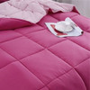 Twin/Twin XL Traditional Microfiber Reversible 3 Piece Comforter Set in Pink Twin/Twin XL Traditional Microfiber Reversible 3 Piece Comforter Set in Pink