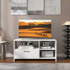 Modern Media Console Table with 3 Open Compartments and 1 Storage Drawer-White