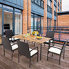 2 Pieces Patio Wicker Dining Armchair Set with Soft Zippered Cushion-Set of 2