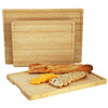 MegaChef 3 Piece Bamboo Cutting, Prep and Serving Boards with Slanted Juice Groove