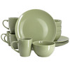 Gibson Home Everyday Plus 12 Piece Stoneware Dinnerware Set in Sage Green