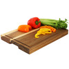 MegaChef 15.5 x 12 Inch Acacia Wood 1.5 Inch Thick Carving and Cutting Serving Butcher Board with J