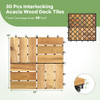 Pack of 30 Acacia Wood Interlocking Deck Tiles-Brown