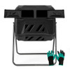 360?° Rotatable Tumbling Composter with 2 Sliding Doors-Green 360?° Rotatable Tumbling Composter with 2 Sliding Doors-Green