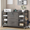 Grey Printer Stand Bookcase Power Station Mobile Office File Cabinet