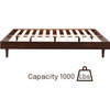 Full size Mid-Century Modern Platform Bed Frame in Dark Brown Wood Finish