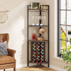 Industrial Corner Wine Rack Storage Shelving Unit with Glass Holders Industrial Corner Wine Rack Storage Shelving Unit with Glass Holders
