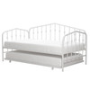 Twin size Modern Industrial White Metal Daybed with Trundle Bed Frame