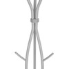 74-inch Freestanding Silver Metal Coat Rack Entryway Hall Tree Umbrella Stand