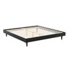 Queen size Mid-Century Modern Platform Bed Frame in Black Wood Finish