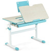 Height-Adjustable Kids Desk with Tilt Desktop and Book Stand-Blue