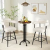 Swivel Bar Stool Set of 2 Counter Height Chairs with Curved Back and Arms-White