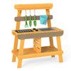 Outdoor Mud Kitchen for Kids Wooden Play Kitchen Toy for Boys Girls Aged 3-8-Yellow