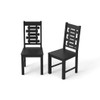 Wooden Dining Chair Set of 2 Solid Rubber Wood Kitchen Chairs-White