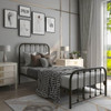 Twin Black Metal Bed Frame with Slatted Rounded Corners Headboard and Footboard
