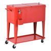 80 Quart Red Sturdy Rolling Steel Construction Cooler 80 Quart Red Sturdy Rolling Steel Construction Cooler