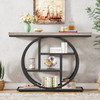 Modern 41-inch Wide Narrow Entryway Console Table with Grey Wood Finish Shelves