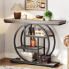 Modern 41-inch Wide Narrow Entryway Console Table with Grey Wood Finish Shelves