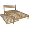 Twin size Solid Wood Roll-Out Trundle Bed Frame - Made in USA