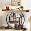 Modern Industrial 41-inch Long Narrow Entryway Foyer Console Table with Shelves