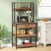 Modern Baker's Rack Shelving Unit with Pull-Out Shelves and Storage Drawer Modern Baker's Rack Shelving Unit with Pull-Out Shelves and Storage Drawer