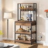 Modern Baker's Rack Shelving Unit with Pull-Out Shelves and Storage Drawer Modern Baker's Rack Shelving Unit with Pull-Out Shelves and Storage Drawer