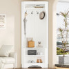 Modern White Corner Hall Tree Coat Rack Entryway Storage Cabinet Shoe Bench Modern White Corner Hall Tree Coat Rack Entryway Storage Cabinet Shoe Bench