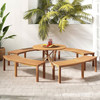Set of 4 - Outdoor Curved Backless Garden Bench - Around Tree Table or Fire Pit