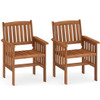 Patio Chairs Set of 2 Outdoor Solid Wood Chairs with Slatted Seat and Inclined Backrest Patio Chairs Set of 2 Outdoor Solid Wood Chairs with Slatted Seat and Inclined Backrest
