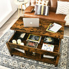 Lift Top Coffee Table with Hidden Storage Compartment-Black