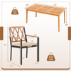 7 Piece Patio Acacia Wood Dining Set Solid Wooden Dining Furniture with Umbrella Hole 7 Piece Patio Acacia Wood Dining Set Solid Wooden Dining Furniture with Umbrella Hole