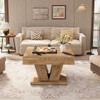 Modern Farmhouse Style Square Coffee Table in Natural Wood Finish