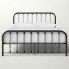 Queen Classic Black Metal Bed Frame with Rounded Corners Headboard and Footboard
