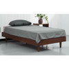 Twin size Mid-Century Modern Platform Bed Frame in Dark Brown Wood Finish