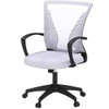 White Modern Mid-Back Office Desk Chair Ergonomic Mesh with Armrest on Wheels