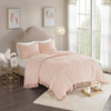 Full/Queen 100-Percent Cotton Chenille Bedspread with Fringe Hem in Pink Blush
