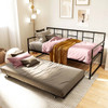 Twin size Black Metal Daybed Frame with Roll Out Trundle Bed Frame