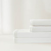 Queen Size 4 Piece 100-Percent Cotton Sheet Set in White with Lace Trim