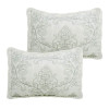 King size Antique White Damask Embroidered 4 Piece Oversized Bedspread Set