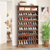 Freestanding 8-Shelf Shoe Rack for Closet Shelving Unit in Brown Wood Finish