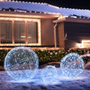 3 Pcs Lighted Christmas Balls Large Standing/Hanging Metal Sphere Lights with 435 LEDs