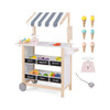 Kids Wooden Ice Cream Cart with Chalkboard and Storage-Red