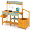 Play Kitchen for Kids Wooden Toy Kitchen Playset Pretend Mud Kitchen-Yellow