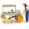 Play Kitchen for Kids Wooden Toy Kitchen Playset Pretend Mud Kitchen-Yellow