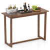 59 Inch Outdoor Bar Table with Slatted Top